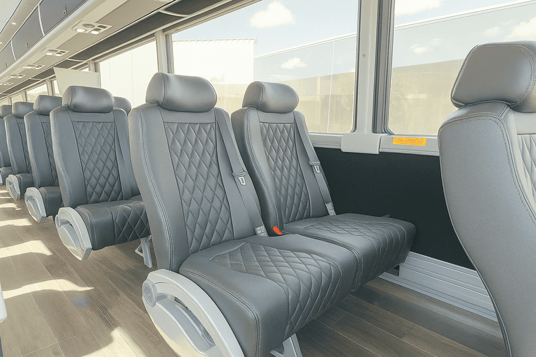 interior of Brookline Coach Bus Service charter bus