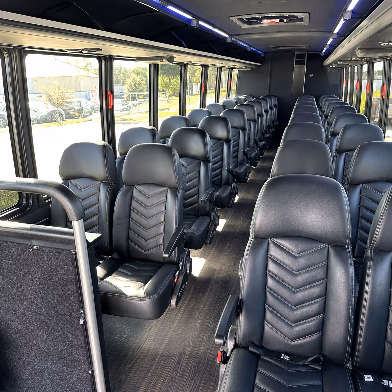brookline 28 passenger minibus inside