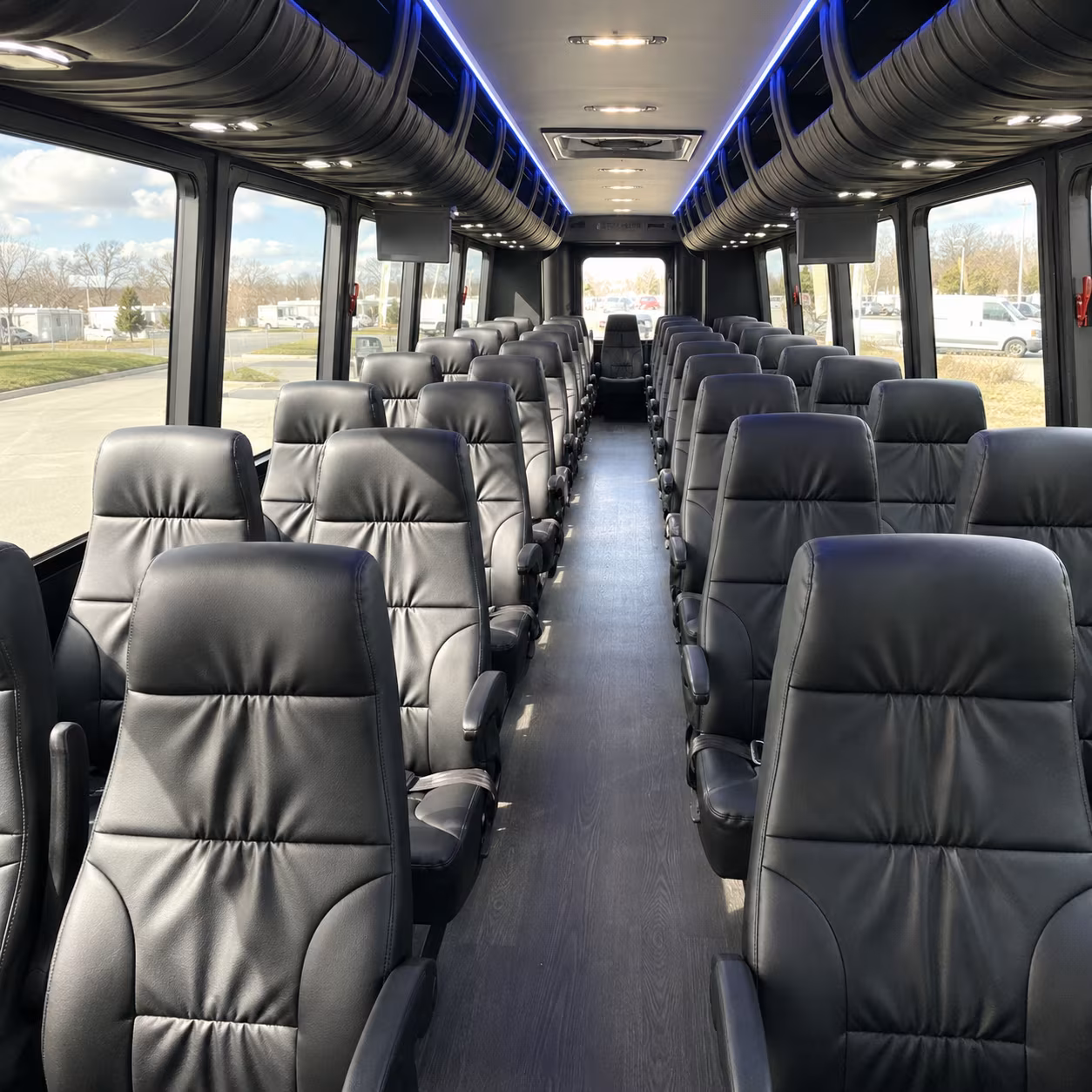 brookline 35 passenger minibus interior