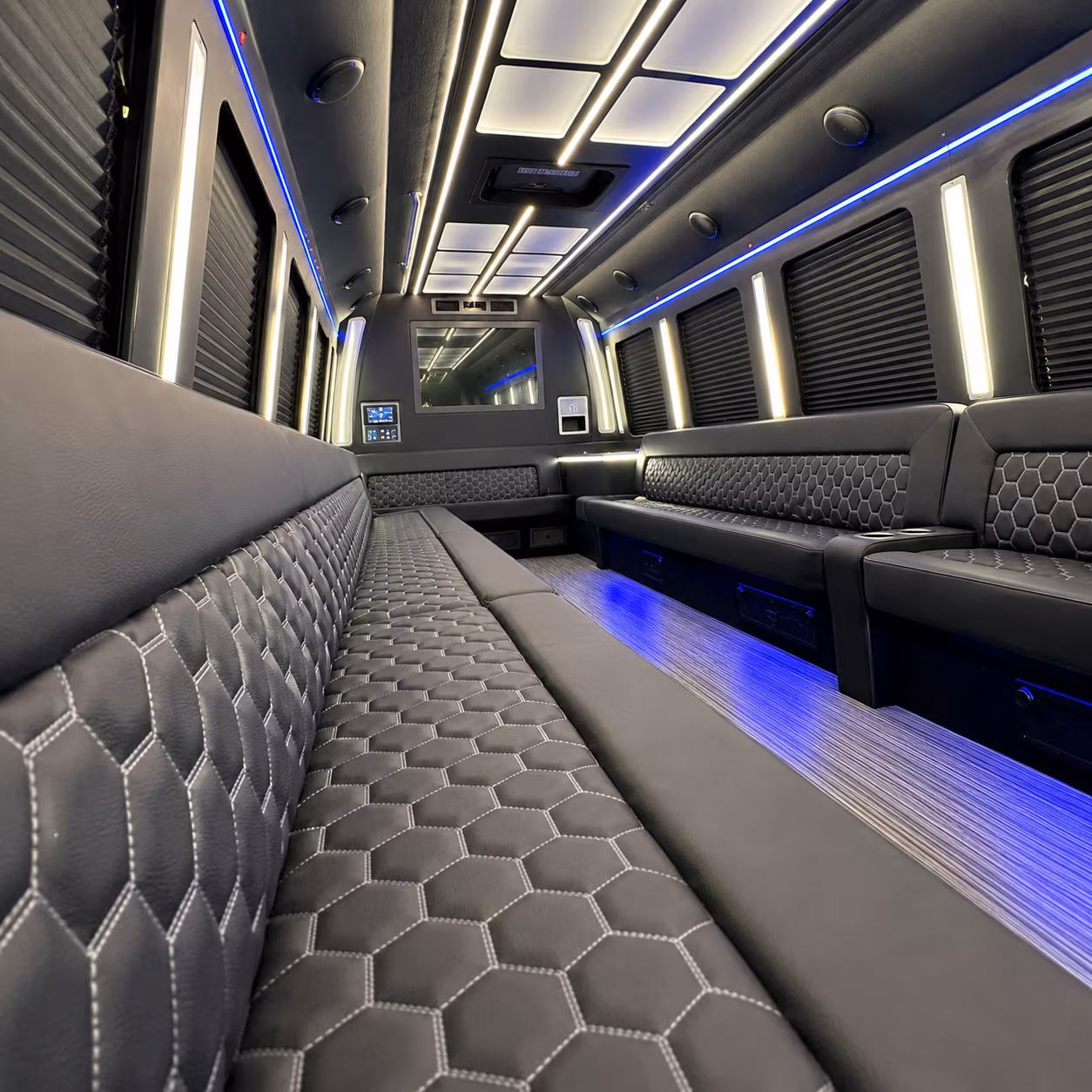 brookline party bus interior