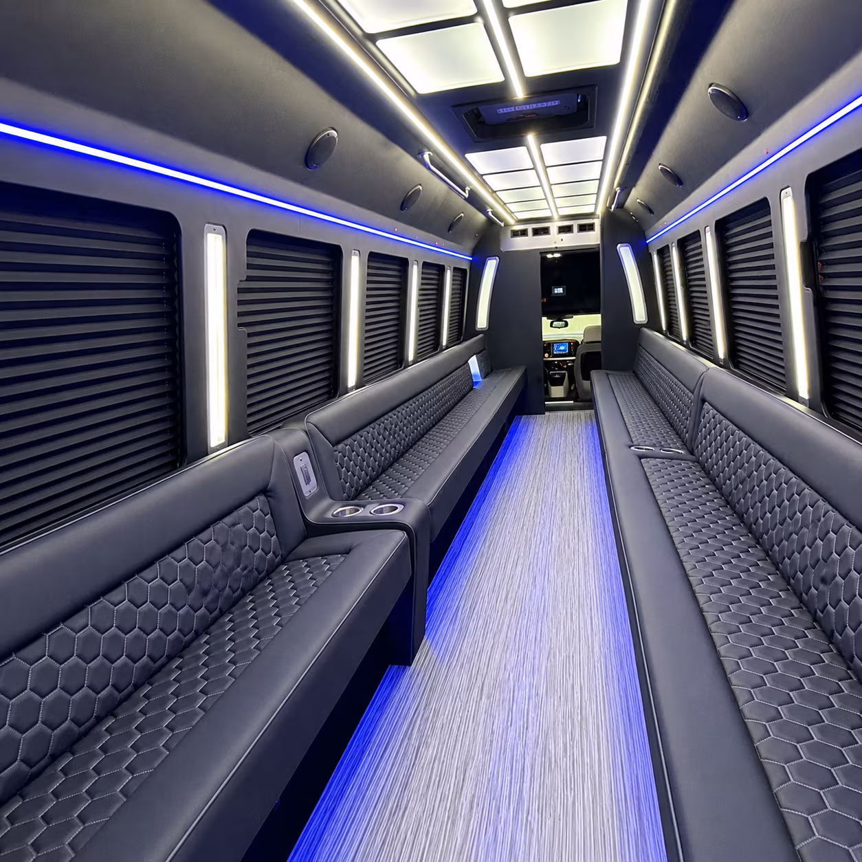 brookline party bus rental interior